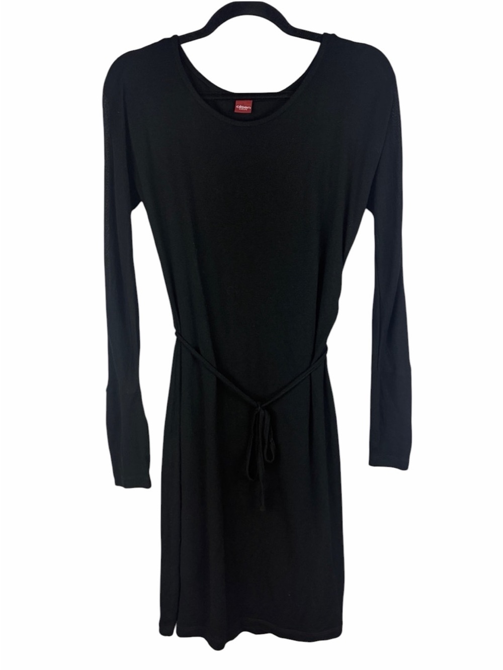 Olsen Europe Black Wool Blend Fully Lined Belted Sweater Dress Size 8